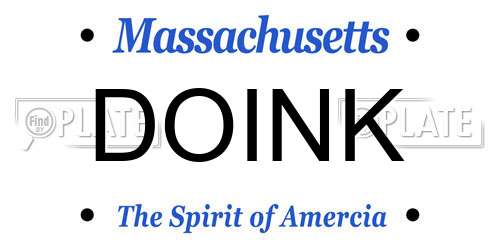 DOINK Massachusetts License Plate
