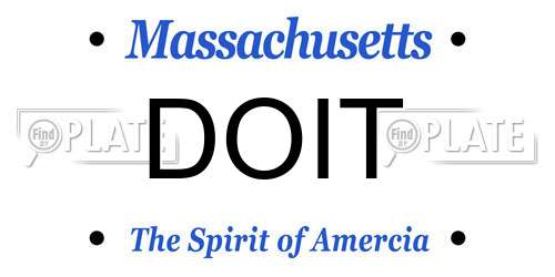 DOIT Massachusetts License Plate