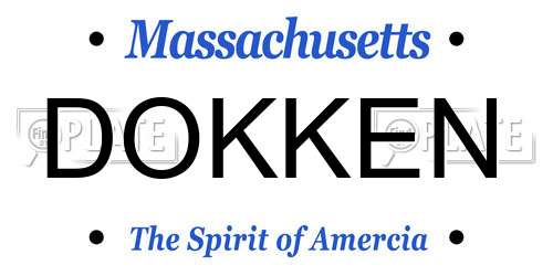 DOKKEN Massachusetts License Plate