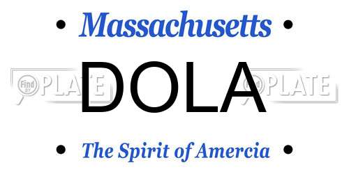 DOLA Massachusetts License Plate