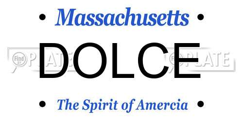 DOLCE Massachusetts License Plate