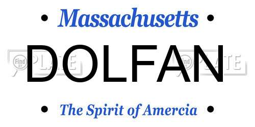 DOLFAN Massachusetts License Plate