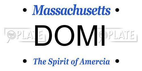DOMI Massachusetts License Plate
