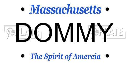 DOMMY Massachusetts License Plate