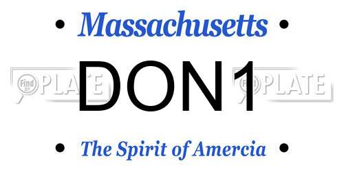 DON1 Massachusetts License Plate