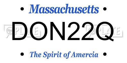 DON22Q Massachusetts License Plate