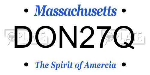 DON27Q Massachusetts License Plate