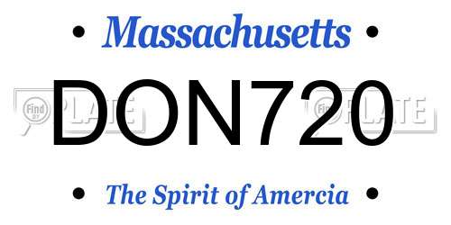 DON720 Massachusetts License Plate