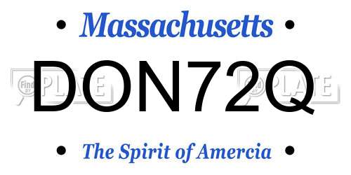 DON72Q Massachusetts License Plate