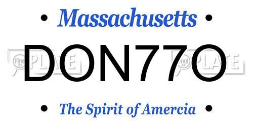 DON77O Massachusetts License Plate