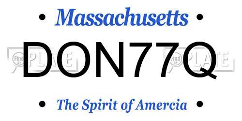 DON77Q Massachusetts License Plate