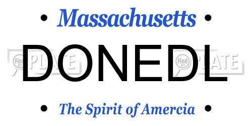 DONEDL Massachusetts License Plate