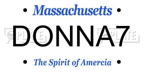 DONNA7 Massachusetts License Plate