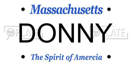 DONNY Massachusetts License Plate