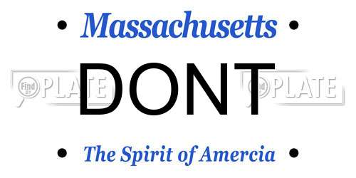 DONT Massachusetts License Plate