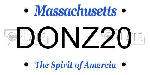 DONZ20 Massachusetts License Plate