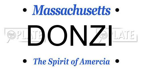 DONZI Massachusetts License Plate