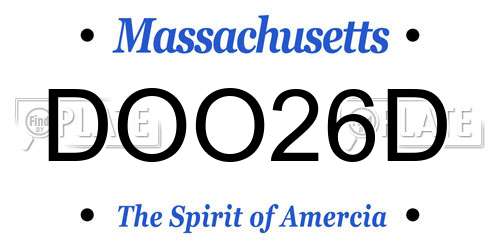 DOO26D Massachusetts License Plate