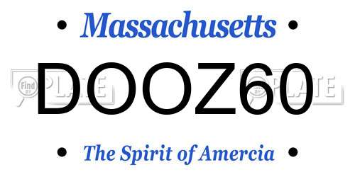DOOZ60 Massachusetts License Plate