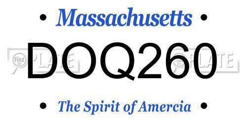 DOQ260 Massachusetts License Plate