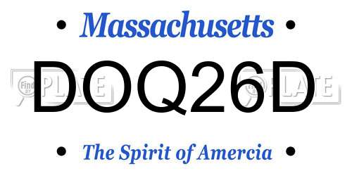 DOQ26D Massachusetts License Plate