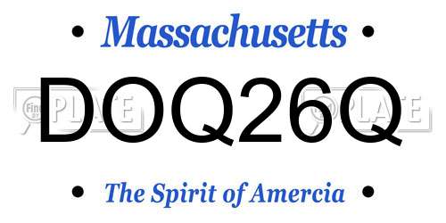 DOQ26Q Massachusetts License Plate