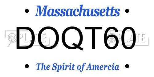 DOQT60 Massachusetts License Plate