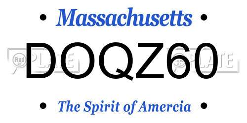 DOQZ60 Massachusetts License Plate