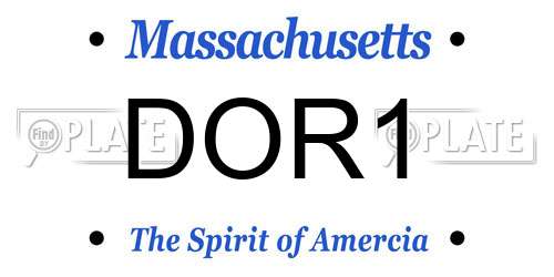 DOR1 Massachusetts License Plate