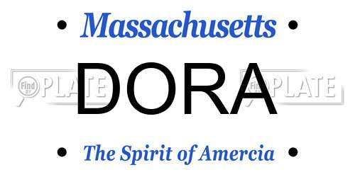 DORA Massachusetts License Plate