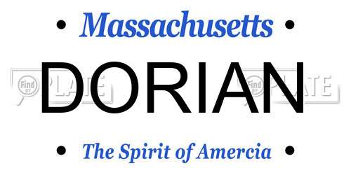 DORIAN Massachusetts License Plate