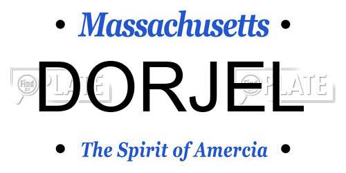 DORJEL Massachusetts License Plate