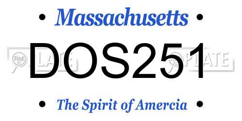 DOS251 Massachusetts License Plate