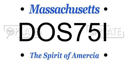 DOS75I Massachusetts License Plate