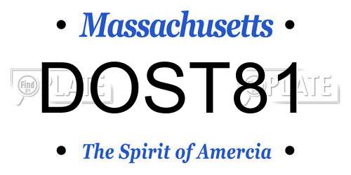 DOST81 Massachusetts License Plate