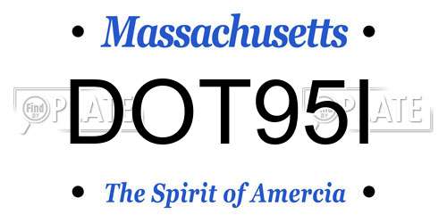 DOT95I Massachusetts License Plate
