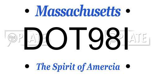 DOT98I Massachusetts License Plate