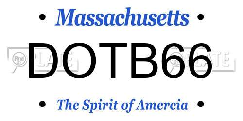 DOTB66 Massachusetts License Plate