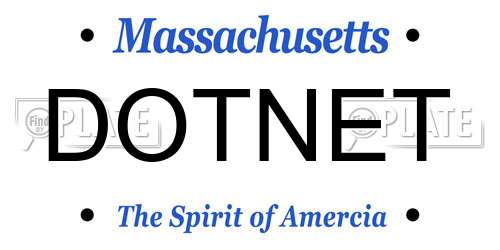 DOTNET Massachusetts License Plate