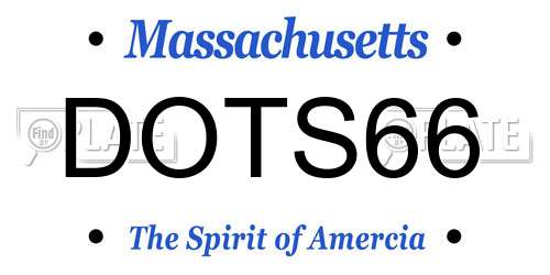 DOTS66 Massachusetts License Plate