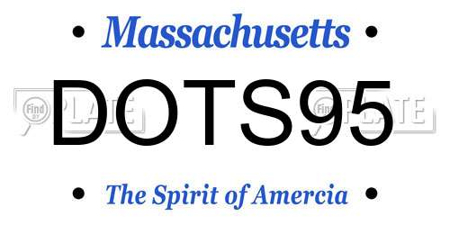 DOTS95 Massachusetts License Plate