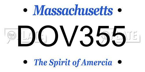DOV355 Massachusetts License Plate
