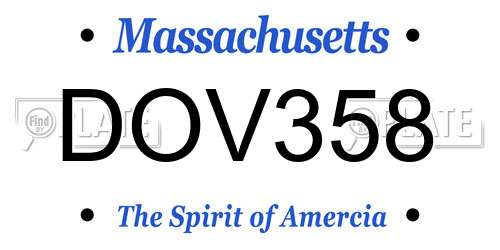 DOV358 Massachusetts License Plate
