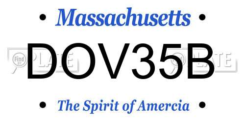 DOV35B Massachusetts License Plate