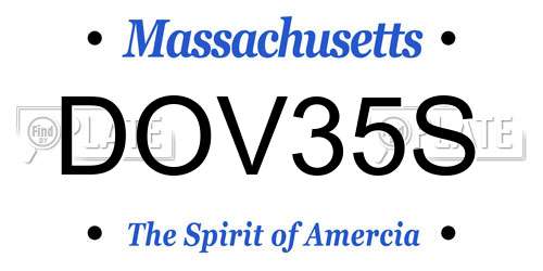 DOV35S Massachusetts License Plate