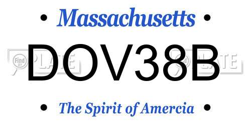 DOV38B Massachusetts License Plate
