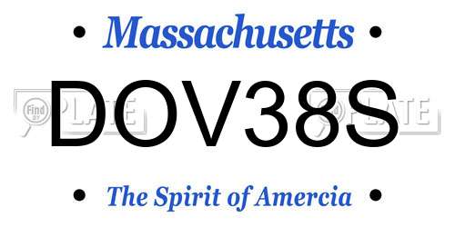 DOV38S Massachusetts License Plate