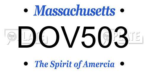 DOV503 Massachusetts License Plate