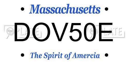 DOV50E Massachusetts License Plate