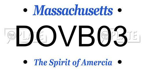 DOVB03 Massachusetts License Plate